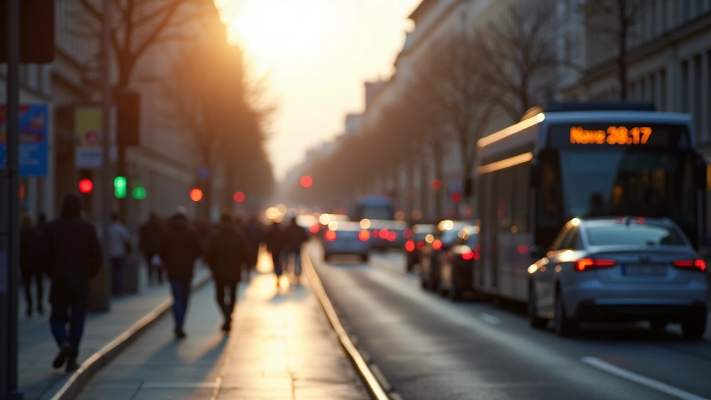 Moderní česká městská ulice s veřejnou dopravou