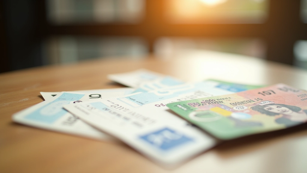 Papírové jízdenky a lítačka na stole, peníze vedle, slunečné osvětlení, ostré detaily